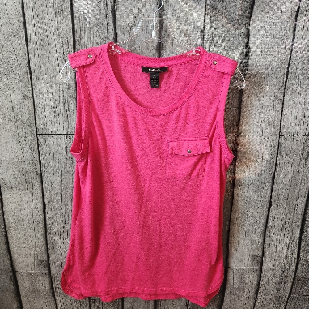 STYLE &‎ CO. Pink Sleevless Shirt